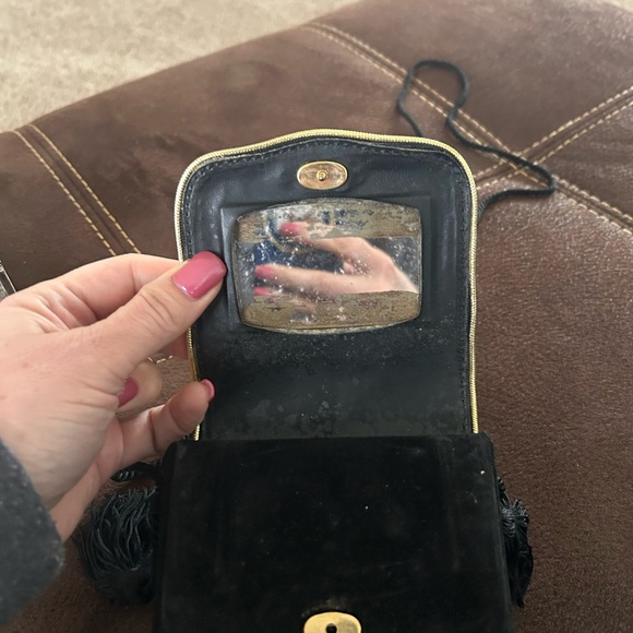 Vintage 1970s YSL Yves Saint Laurent Suede Tassel Bag - Picture 2 of 2